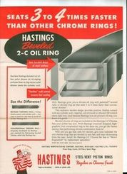 1950's Hastings Print Advertisement Beveled Oil Ring 2C