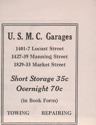 1923 Print Ad US MC Garages Short Storage Overnight Towing Repairing Book Form