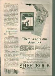 1926 Print Ad Sheetrock Fireproof Wallboard Gypsum Hand