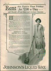 1926 Print Ad Johnsons Liquid Wax floor polish electric