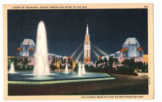Undated Unused Postcard California Worlds Fair on San Francisco Bay Court of the Moon