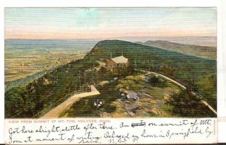 1905 Postmarked Postcard View from Summit of Mt Tom Holyoke MA 
